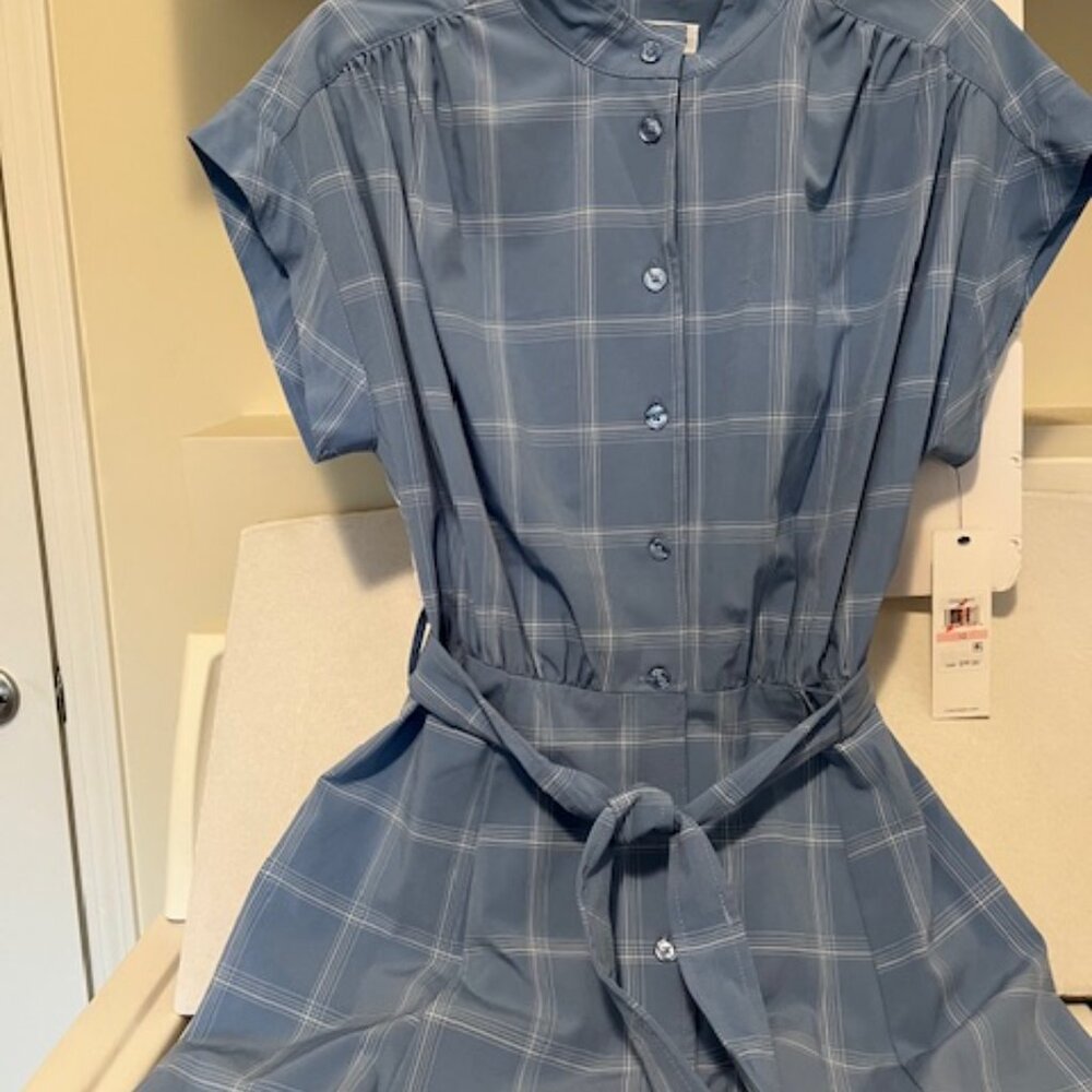 Calvin Klein plaid shirt dress. - Picture 3 of 4